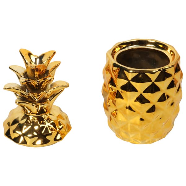 Keramisk medium ananas æske, guld