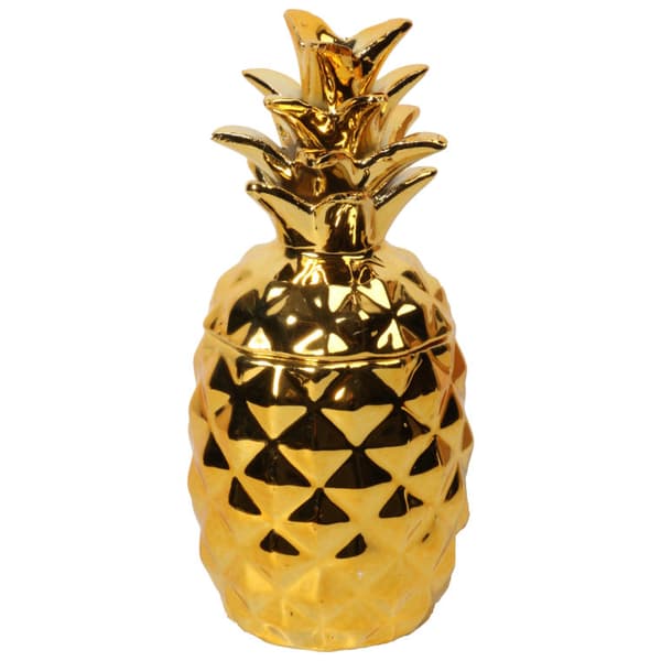 Keramisk medium ananas æske, guld