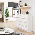Miniatyrbillede 8 af 8: KOMMODE K 120 cm 8 SKUFFE HVID