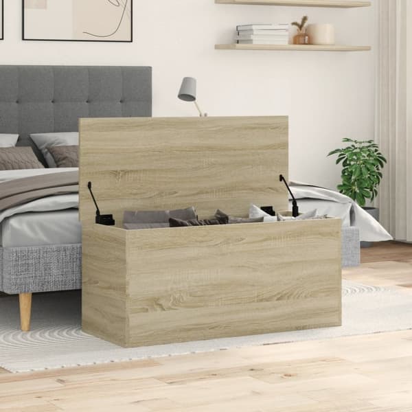 Förvaringslåda sonoma-ek 100x42x46 cm konstruerat trä