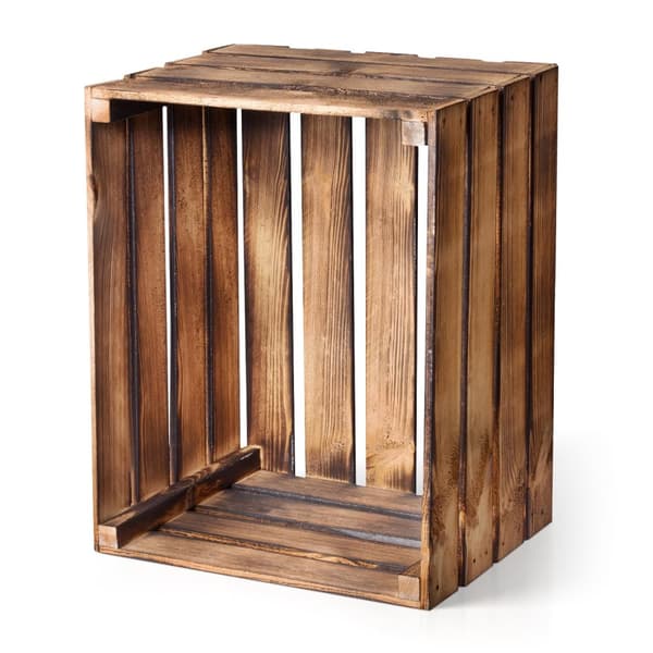PINEEA vintage puulaatikko 50x40x30cm - puinen laatikko sisustukseen, terassille ja puutarhaan - 3 kpl