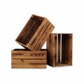 Pikkukuva 1 / 6: PINEEA vintage flamed puulaatikko 30x20x15cm - puulaatikko sisustukseen, terassille ja puutarhaan - 3 kpl