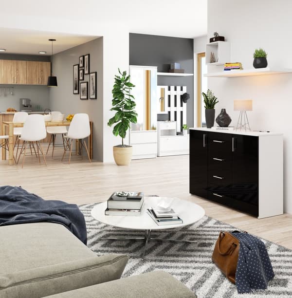 KOMMODE K45 SORT GLANSE
