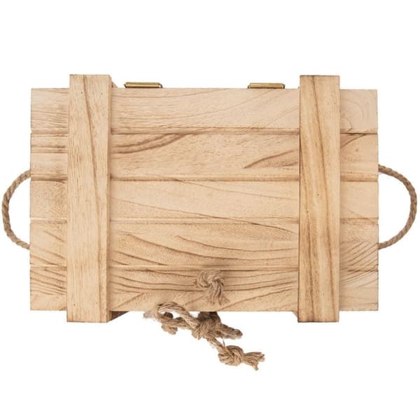 Trækasse/beholder med låg til opbevaring 30x21x12 cm