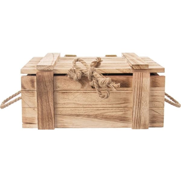 Trækasse/beholder med låg til opbevaring 30x21x12 cm
