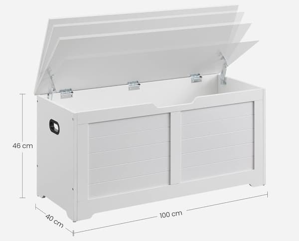 Bänk kistlåda container med förvaringsutrymme organisatör vit