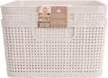 Miniatyrbild 1 av 2: Korg Förvaring Beige Flätad Plast 24,5x19 cm 2-pack
