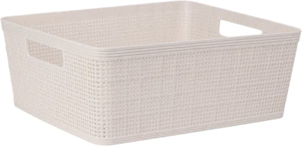Korg Förvaring Beige Flätad Plast 35x29x13 cm