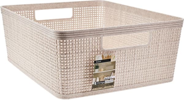 Korg Förvaring Beige Flätad Plast 35x29x13 cm