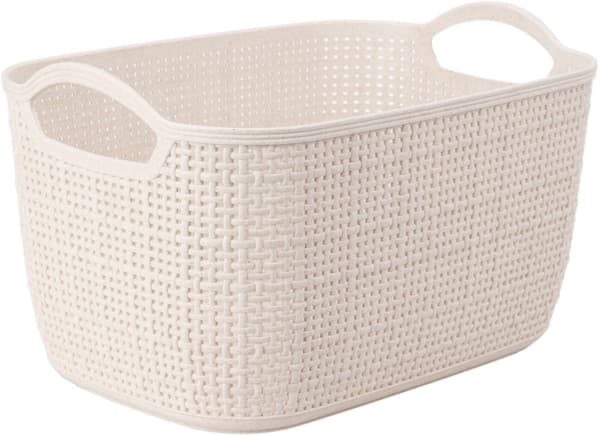 Korg Förvaring Beige Flätad Plast 30x19,5x14 cm