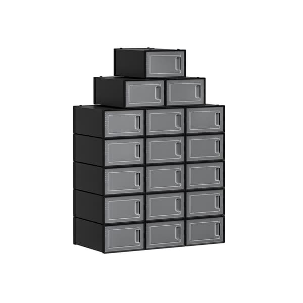 Skokartonger set om 18 svarta