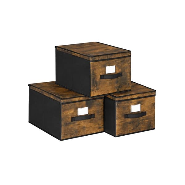 F�llbara l�dor i vintage brunt och svart
