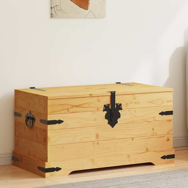 Förvaringskista mexikansk Coronastil furu 91x49,5x47 cm