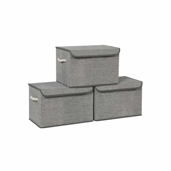 Set med 3 tyglådor med lock