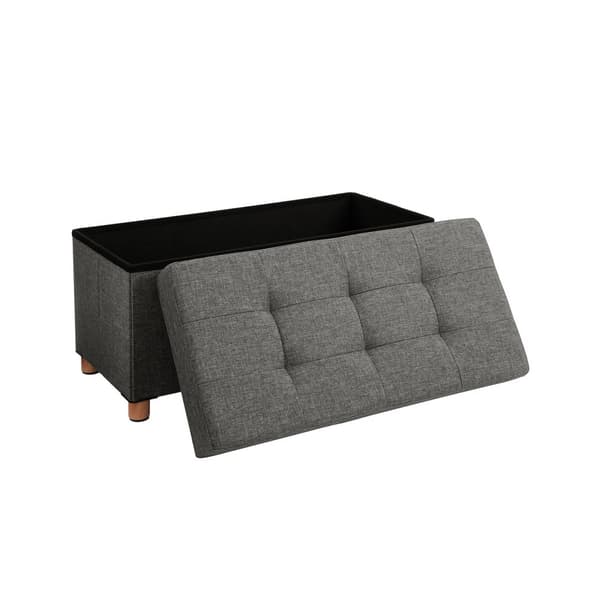 Sittkista med träfötter mörkgrå