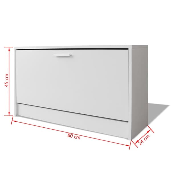 vidaXL Skooppbevaringsbenk Hvit 80x24x45 cm