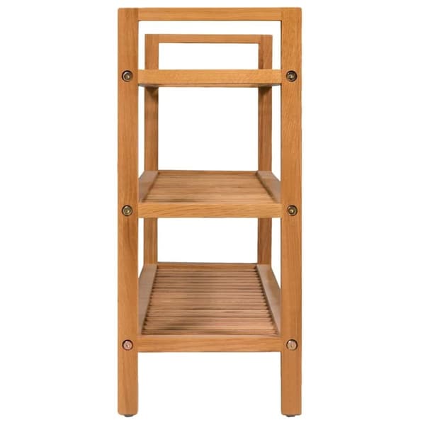 vidaXL Skostativ med 3 hyller 100x27x60 cm heltre eik