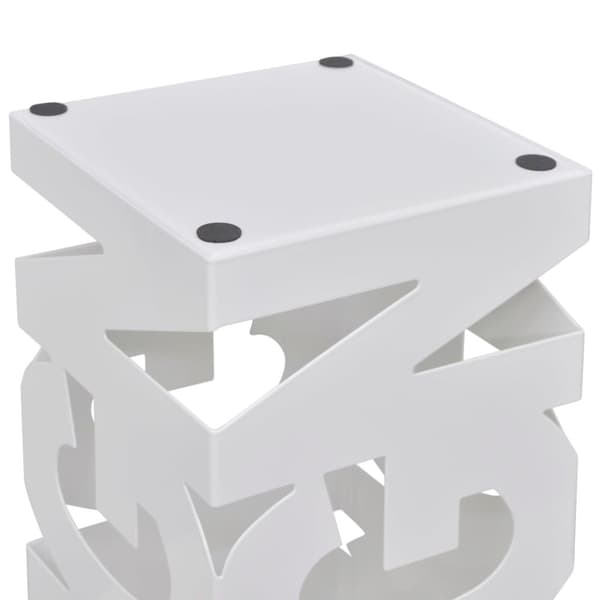 vidaXL Hvit kvadratisk Paraplyholder Stokk i stål 48,5 cm