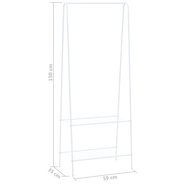 vidaXL Klesstativ 59x35x150 cm hvit