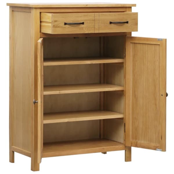 vidaXL Skoskåp 76x37x105 cm massivt ekträ