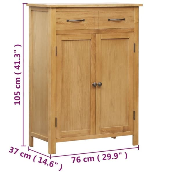 vidaXL Skoskåp 76x37x105 cm massivt ekträ