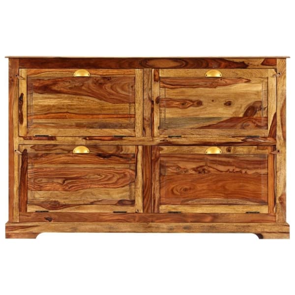 vidaXL skoskab 140 x 35 x 90 cm massivt sheeshamtræ