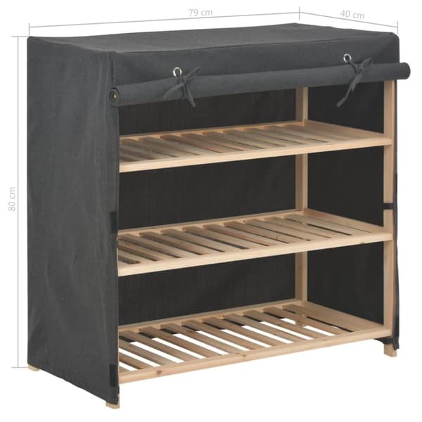 vidaXL skoskab med overtræk 79 x 40 x 80 cm stof grå
