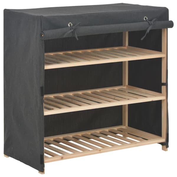 vidaXL skoskab med overtræk 79 x 40 x 80 cm stof grå