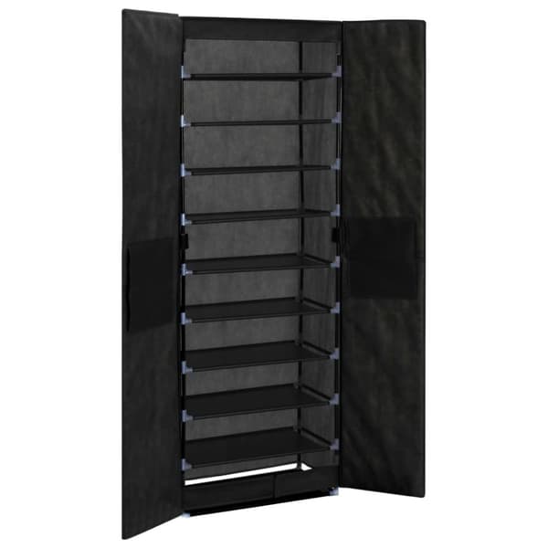 vidaXL Skoskap svart 60x30x166 cm stoff