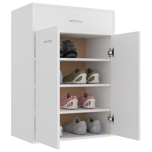 vidaXL Skoskåp vit 60x35x84 cm konstruerat trä