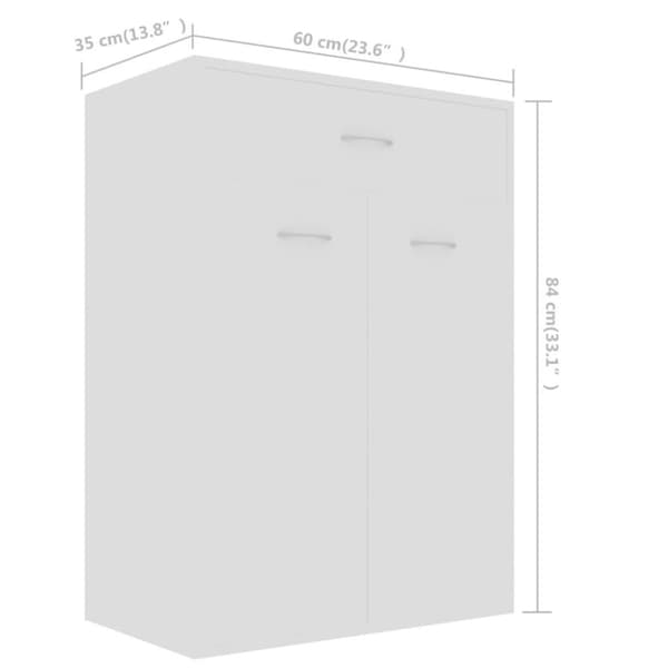vidaXL Skoskåp vit 60x35x84 cm konstruerat trä