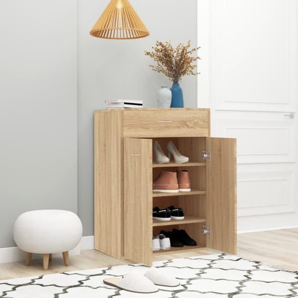 vidaXL skoskab 60x35x84 cm konstrueret træ sonoma-eg