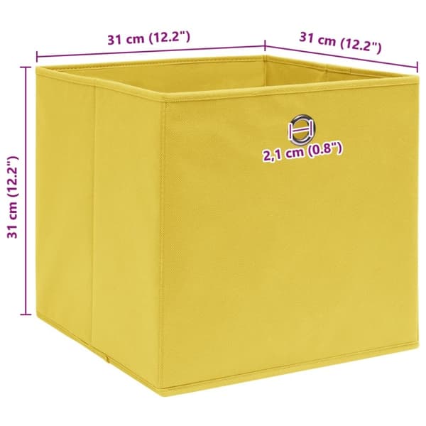 vidaXL Förvaringslådor 4 st gul 32x32x32 cm tyg
