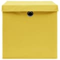 Miniatyrbild 4 av 6: vidaXL Förvaringslådor med lock 4 st gul 32x32x32 cm tyg