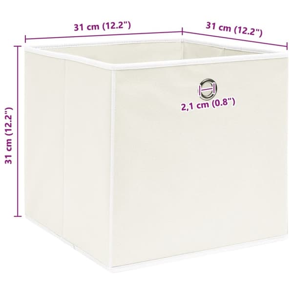 vidaXL Förvaringslådor 10 st vit 32x32x32 cm tyg