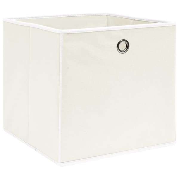 vidaXL Förvaringslådor 10 st vit 32x32x32 cm tyg