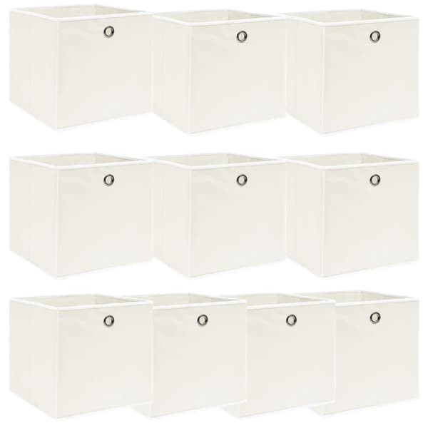 vidaXL Förvaringslådor 10 st vit 32x32x32 cm tyg