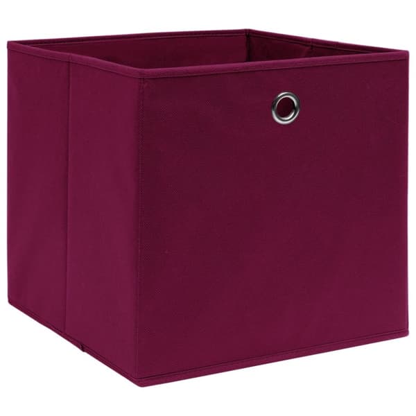 vidaXL opbevaringskasser 4 stk. 32x32x32 stof mørkerød