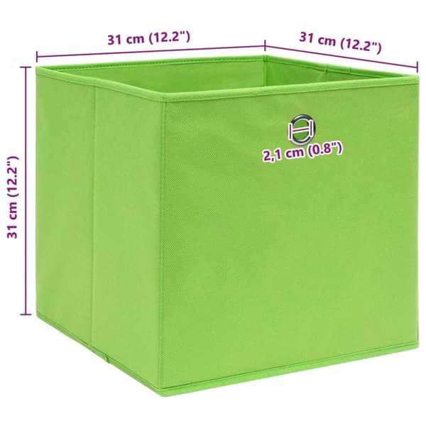 vidaXL opbevaringskasser 4 stk. 32x32x32 stof grøn