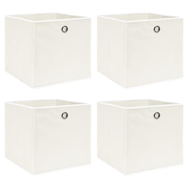 vidaXL opbevaringskasser 4 stk. 32x32x32 stof hvid