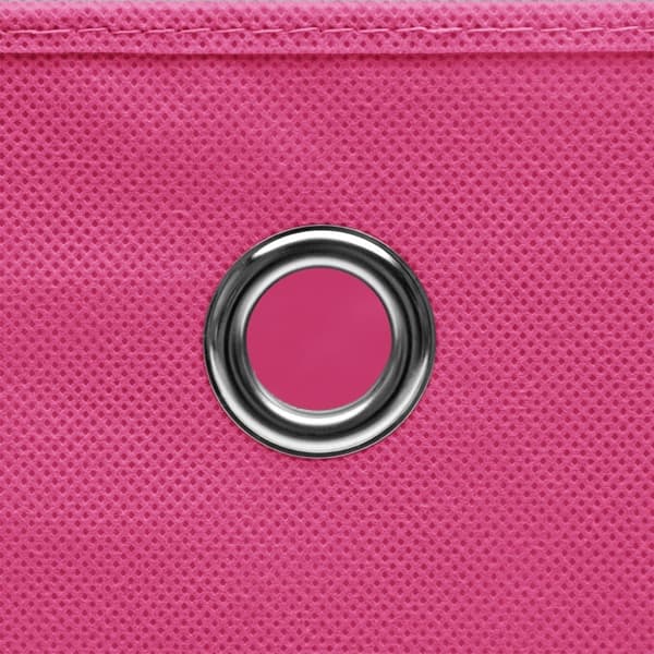 vidaXL Förvaringslådor med lock 10 st rosa 32x32x32 cm tyg