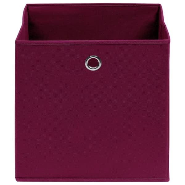 vidaXL Oppbevaringsbokser 4 stk mørkerød 32x32x32 cm stoff