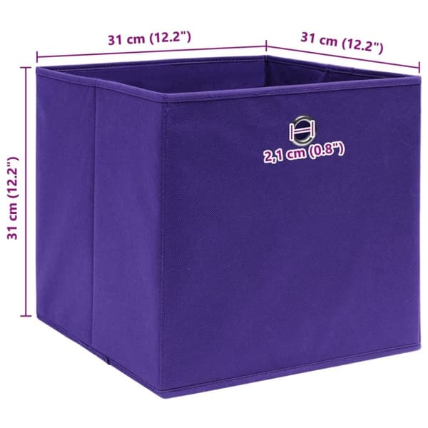 vidaXL Oppbevaringsbokser 10 stk lilla 32x32x32 cm stoff