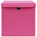 Miniatyrbillede 4 af 6: vidaXL opbevaringskasser med låg 10 stk. 32x32x32 stof pink
