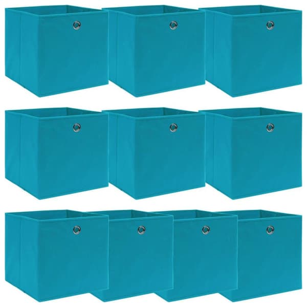 vidaXL Oppbevaringsbokser 10 stk babyblå 32x32x32 cm stoff