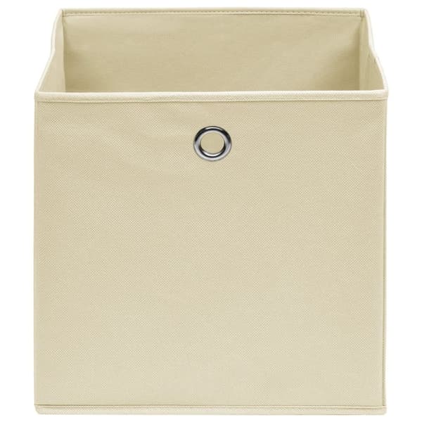 vidaXL Oppbevaringsbokser 10 stk kremhvit 32x32x32 cm stoff
