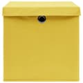 Miniatyrbilde 4 av 6: vidaXL Oppbevaringsbokser med lokk 10 stk gul 32x32x32 cm stoff