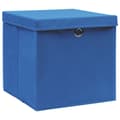 Miniatyrbilde 2 av 6: vidaXL Oppbevaringsbokser med lokk 4 stk blå 32x32x32 cm stoff