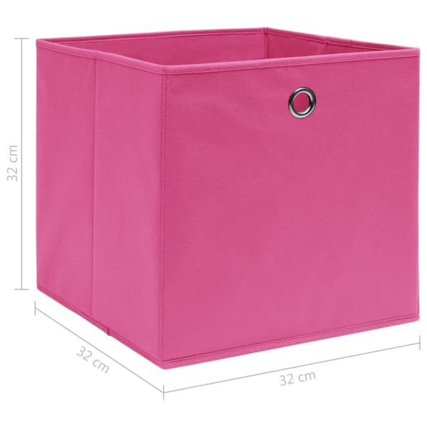 vidaXL Förvaringslådor 10 st rosa 32x32x32 cm tyg