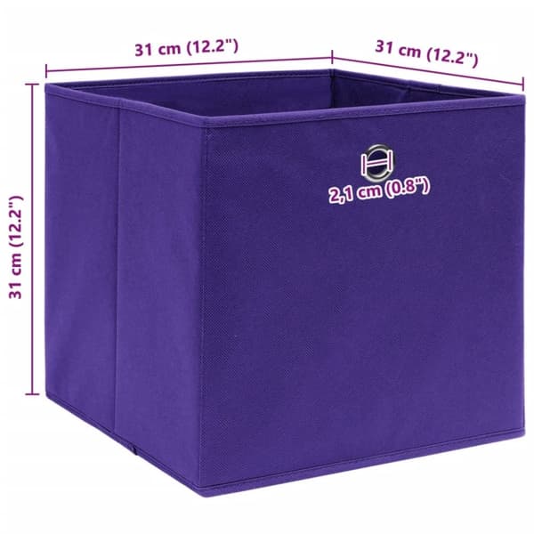 vidaXL Säilytyslaatikot 4 kpl purppura 32x32x32 cm kangas